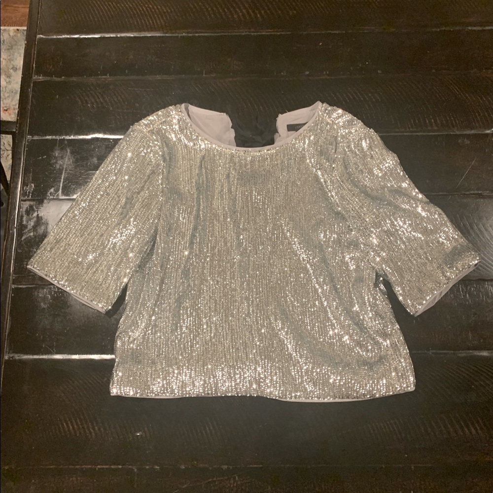 J. Crew Silver Sequin Shirt